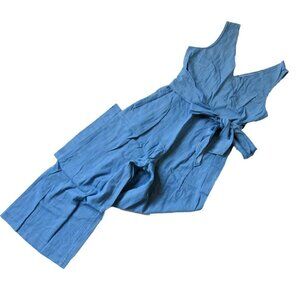 Women’s NWT J.Crew Wrap-tie Jumpsuit in Dalton Wash Chambray Blue Size 14